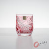 KAGAMI Crystal Edo-Kiriko Rock Glass - Floating Cherry Blossoms - Pink