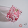 KAGAMI Crystal Edo-Kiriko Rock Glass - Floating Cherry Blossoms - Pink