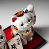 Kutani Ware Animal Ornament - Pair Fuku Lucky Cat / 九谷焼 福招き猫