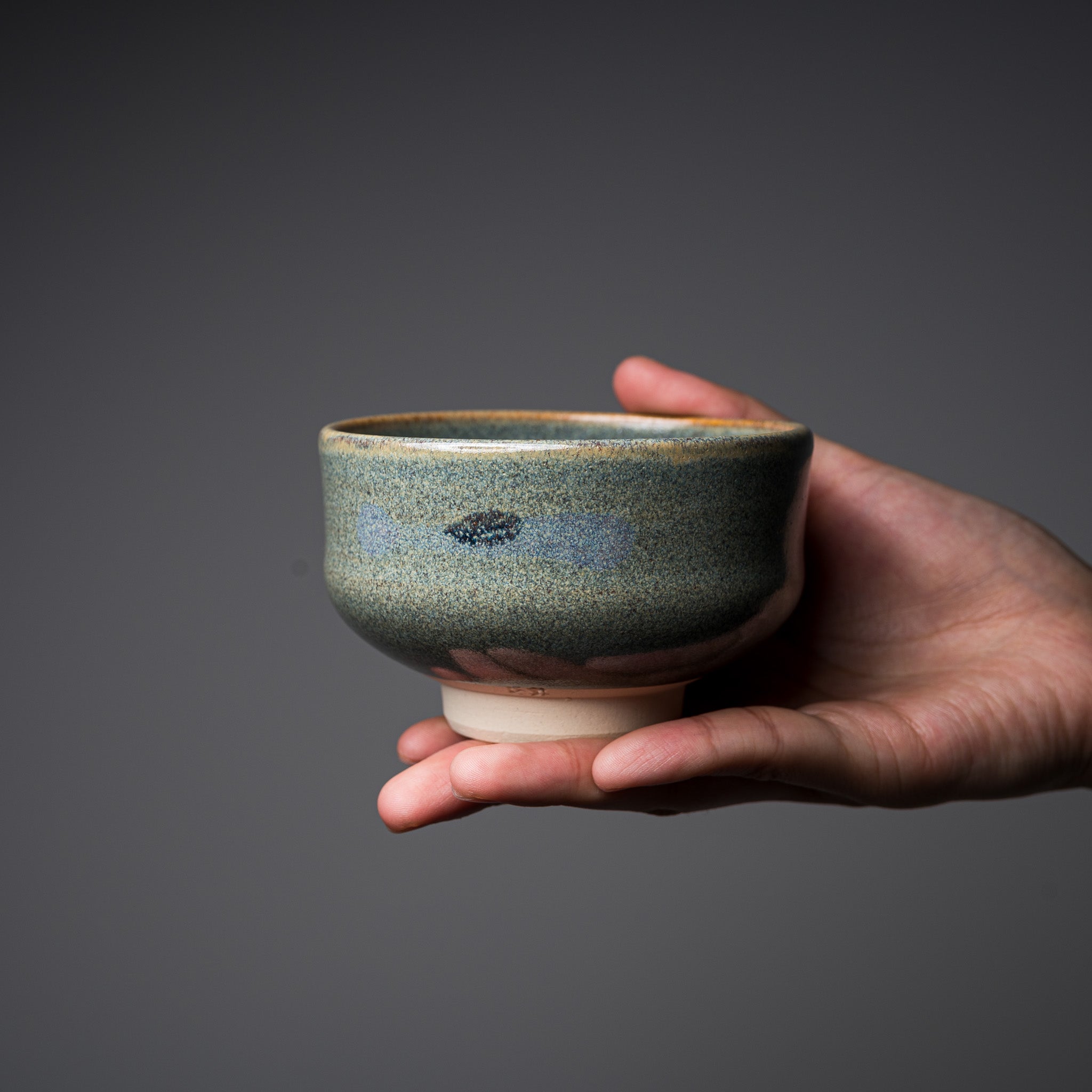Kyo Kiyomizu Ware Handmade Small Matcha Bowl - Haiyu Sansai  / 京焼・清水焼き
