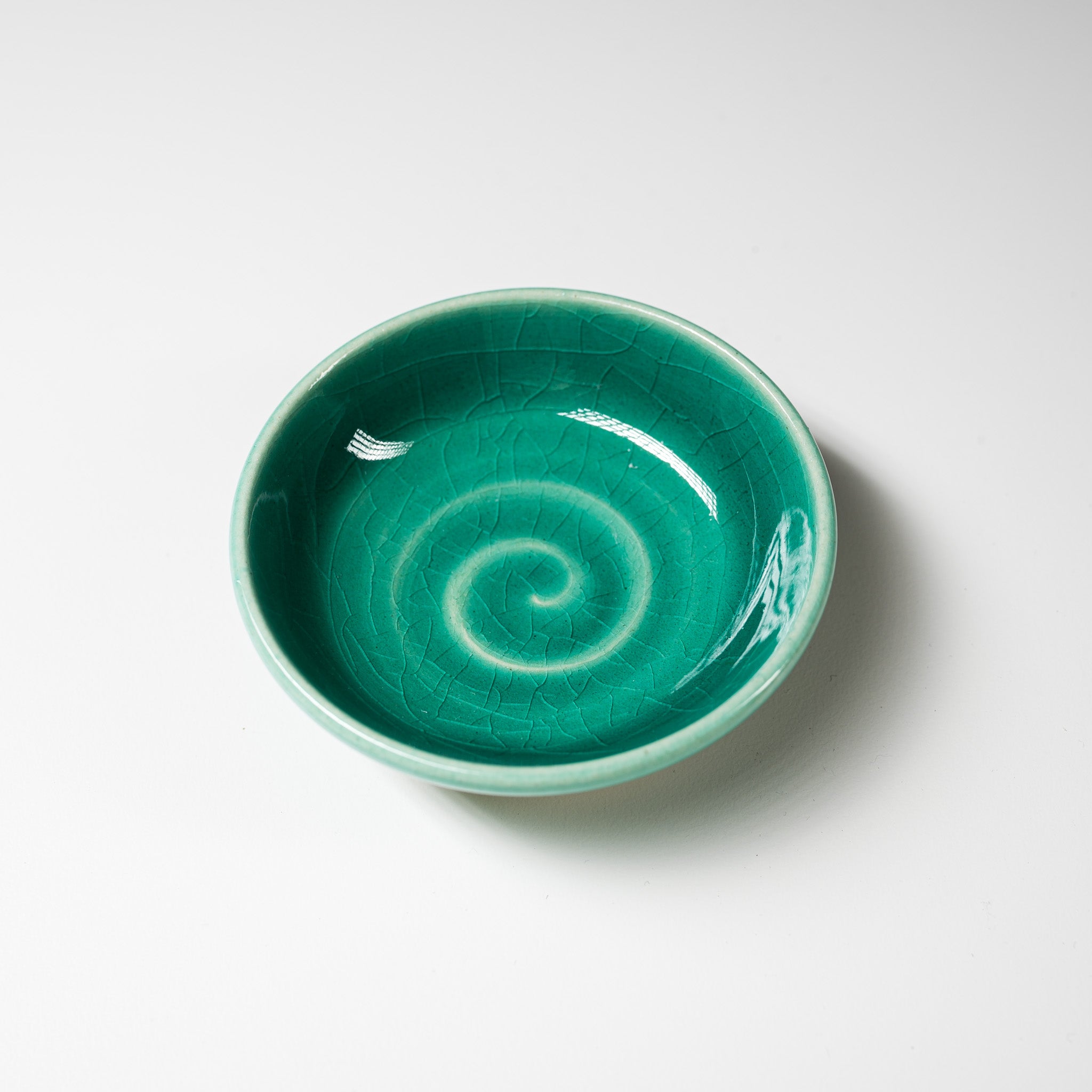 NINSHU Single Small Dish - Emerald Green / 仁秀 豆皿 花緑青