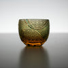 Yamada Glass - Crystal Glass Sake Cups - Wave - Amber Green
