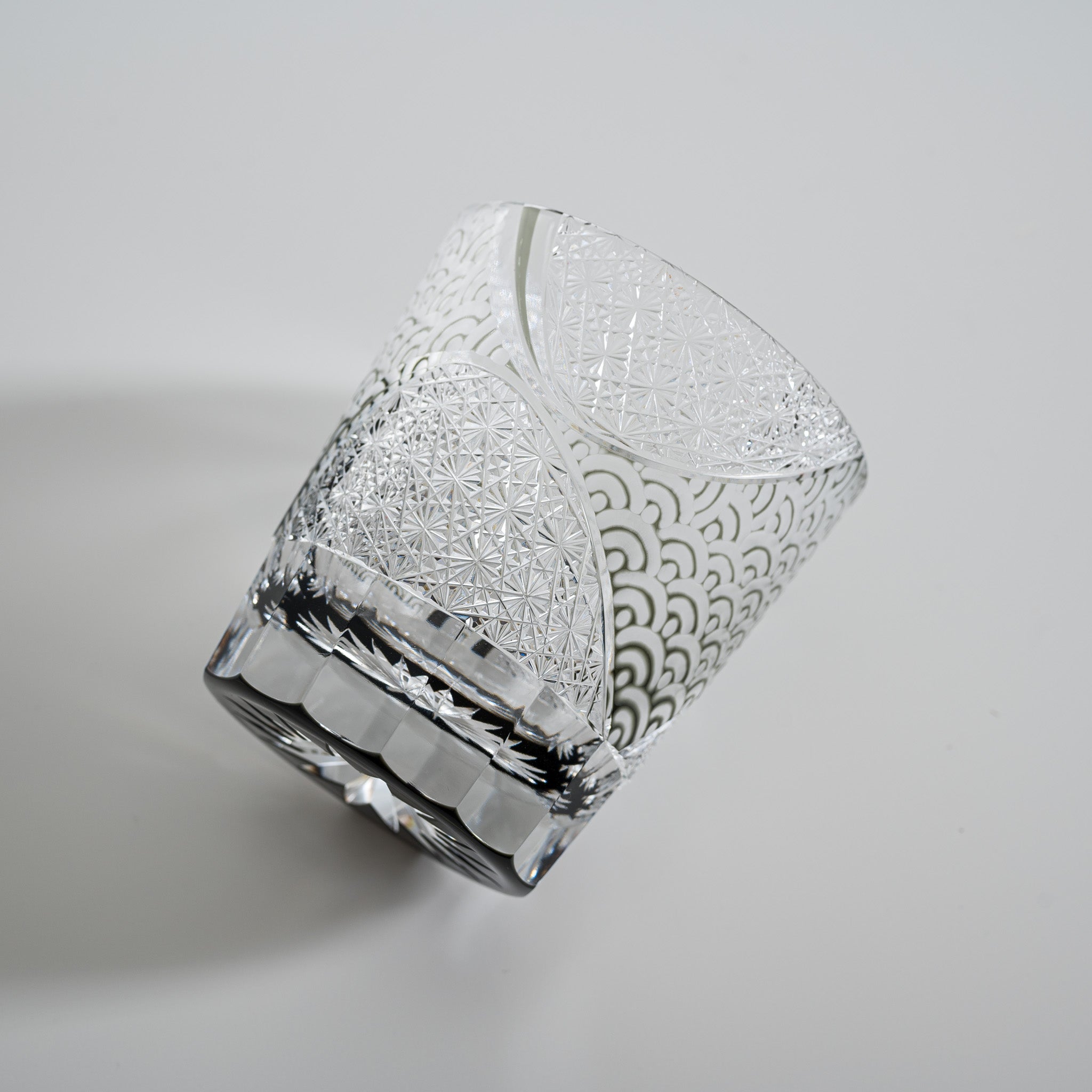 Yamada Glass - Crystal Glass Rock Glass - Wave - Black