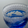 Yamada Glass - Crystal Glass Sake Cups - Mt Fuji - Blue