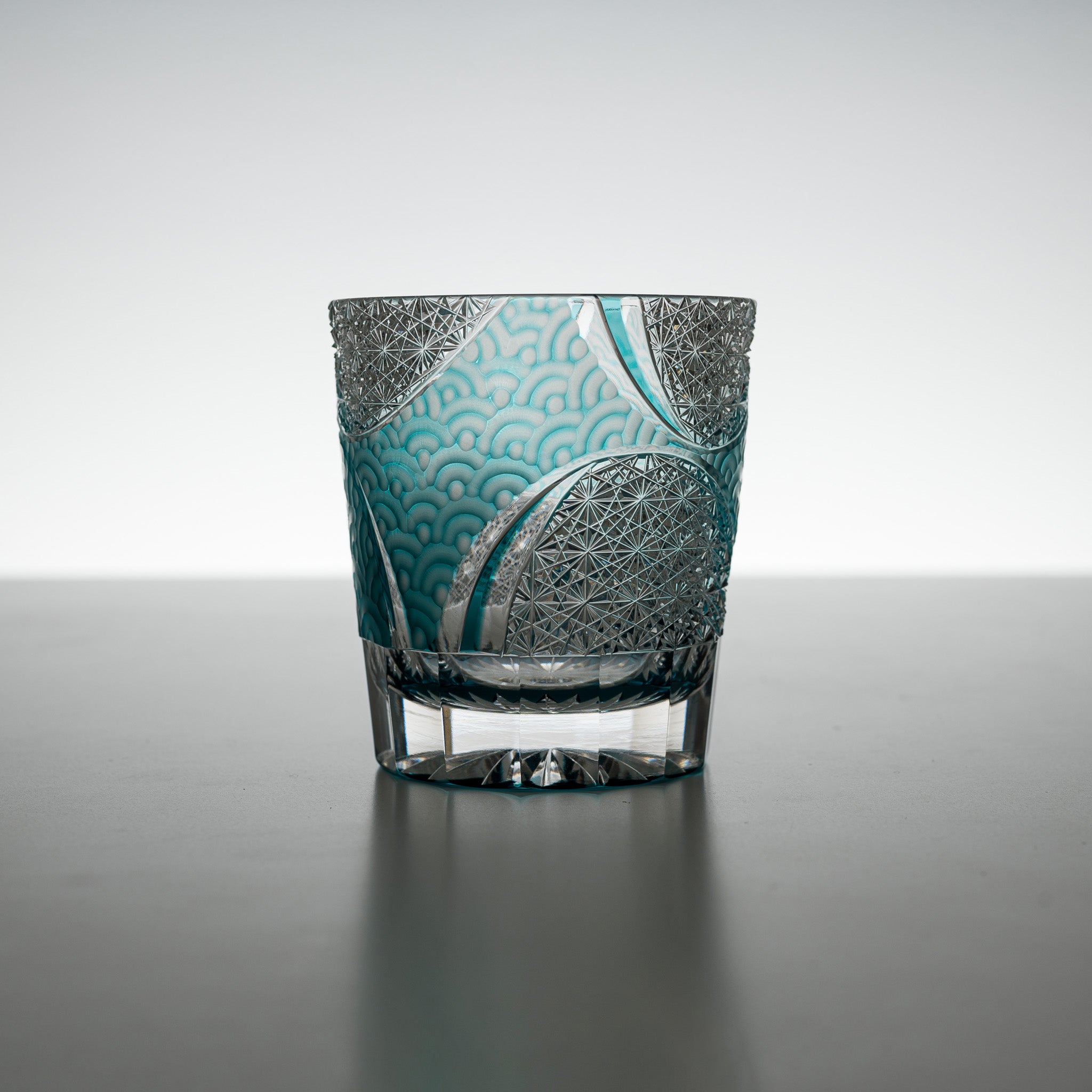 Yamada Glass - Crystal Glass Rock Glass - Wave - Green