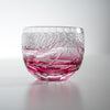 Yamada Glass - Crystal Glass Sake Cups - Mt Fuji - Red