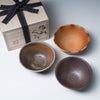 Bizen Pottery Sakazuki Sake Cup with Wooden Box - Goma / 備前焼 盃