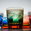 Yamada Glass - Crystal Glass Rock Glass - Mt Fuji - Amber Blue
