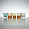 Yamada Glass - Crystal Glass Rock Glass - Wave - Amber Blue