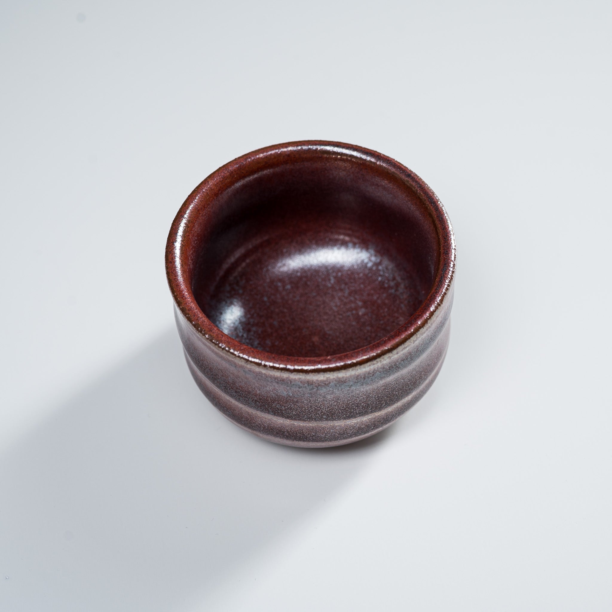 Mino ware Pottery Sake Cup / Teacup - Wine Red / 美濃焼き ぐい呑み