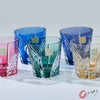 KAGAMI Crystal Edo-Kiriko 5 Colours Crane Sake Glass - Set of 5
