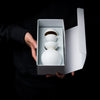 Snowman Sake Set - Matt Glaze - White with Gold Muffler / 雪だるま 酒器セット