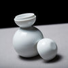 Snowman Sake Set - Gloss Glaze - White / 雪だるま 酒器セット