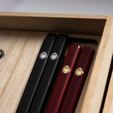 Pair Chopsticks with Chopstick Rest - Crane and Turtle / お箸 ギフトセット 鶴と亀