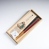 Pair Chopsticks with Chopstick Rest - Crane and Turtle / お箸 ギフトセット 鶴と亀