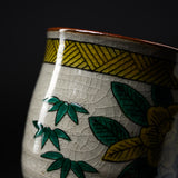 Kutani Ware Pair Yunomi Tea Cup - Blue Kutani Kacho / 九谷焼 ペア湯呑み