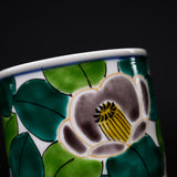 Kutani ware Pair Yunomi Tea Cup - Sasanqua Flower / 九谷焼 ペア湯呑み