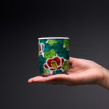 Kutani ware Pair Yunomi Tea Cup - Sasanqua Flower / 九谷焼 ペア湯呑み