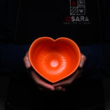 INOME Heart Handmade Matcha Bowl - Vermilion : 丹色 / 小野 穣 猪目茶碗