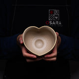 INOME Heart Handmade Matcha Bowl - Amairo : 亜麻色 / 小野 穣 猪目茶碗