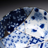 Mino ware Sometsuke Bowl - 10.5cm / 藍友禅 菊形小鉢