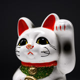 Tokoname Ware Lucky Cat Ornament - Left Hand - 13 cm / 常滑焼 招き猫