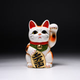 Tokoname Ware Lucky Cat Ornament - Left Hand - 16 cm / 常滑焼 招き猫