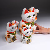 Tokoname Ware Lucky Cat Ornament - Left Hand - 22.5 cm / 常滑焼 招き猫