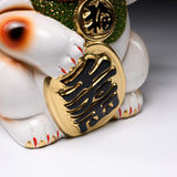 Tokoname Ware Lucky Cat Ornament - Left Hand - 22.5 cm / 常滑焼 招き猫