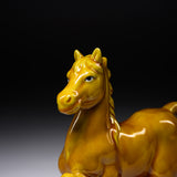 Kutani Ware Animal Ornament - Golden Horse / 九谷焼