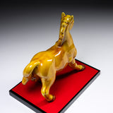 Kutani Ware Animal Ornament - Golden Horse / 九谷焼