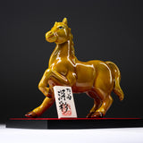 Kutani Ware Animal Ornament - Golden Horse / 九谷焼