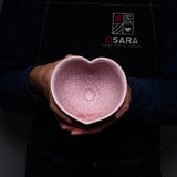 INOME Heart Handmade Matcha Bowl - Mukuge-iro : 槿花色 / 小野 穣 猪目茶碗