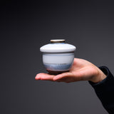 Mino ware Chawanmushi Bowl With Lid - Winter Morning / 茶碗蒸し碗