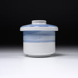 Mino ware Chawanmushi Bowl With Lid - Blue Line / 茶碗蒸し碗