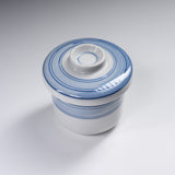 Mino ware Chawanmushi Bowl With Lid - Blue Line / 茶碗蒸し碗