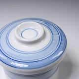 Mino ware Chawanmushi Bowl With Lid - Blue Line / 茶碗蒸し碗
