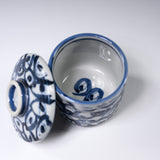 Mino ware Chawanmushi Bowl With Lid - Blue Ink / 茶碗蒸し碗