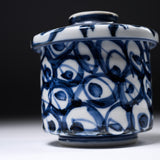 Mino ware Chawanmushi Bowl With Lid - Blue Ink / 茶碗蒸し碗