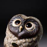 Shigaraki Ware Lucky Owl Ornament "Milo" - 10.5 cm / 信楽焼 フクロウ