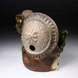 Shigaraki Ware Lucky Raccoon Ornament - Friendly Raccoon Grey - 26 cm / 信楽焼 たぬき