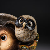 Shigaraki Ware Lucky Raccoon Ornament - Friendly Raccoon Grey - 26 cm / 信楽焼 たぬき
