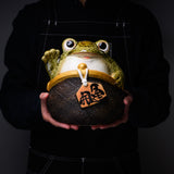 Shigaraki Ware Ornament - Frog in the Wallet / 信楽焼 がま口カエル
