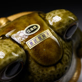 Shigaraki Ware Ornament - Frog in the Wallet / 信楽焼 がま口カエル