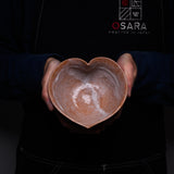 INOME Heart Handmade Matcha Bowl - Hagi Style : 萩風 / 小野 穣 猪目茶碗