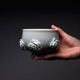 INOME Handmade Matcha Bowl - Celadon Green Rose : 青磁薔薇 / 小野 穣