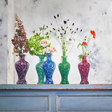 Tsugaru Vidro Free-blown Flower Vase - Crimson Autumn Mountains of Kuroishi / 黒石の紅葉山