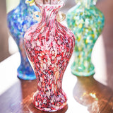 Tsugaru Vidro Free-blown Flower Vase - Night Sakura at Hirosaki Castle / 弘前城の夜桜