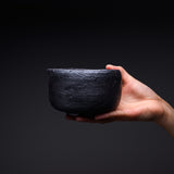 Mino ware Handmade Matcha Bowl with Spout - Black Pottery / 抹茶碗
