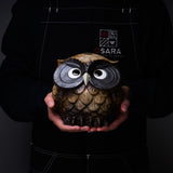 Shigaraki Ware Lucky Owl Ornament  "Dodo" - 16.5 cm / 信楽焼 フクロウ